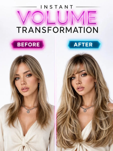 Women's Synthetic Full Machine Wig - Summer Breathable Ombre Wigs, Ombre Blonde with Light Blonde Highlights, Long Curly Hair with Natural Side Bangs, Realistic Look for Daily Wear,summerwins