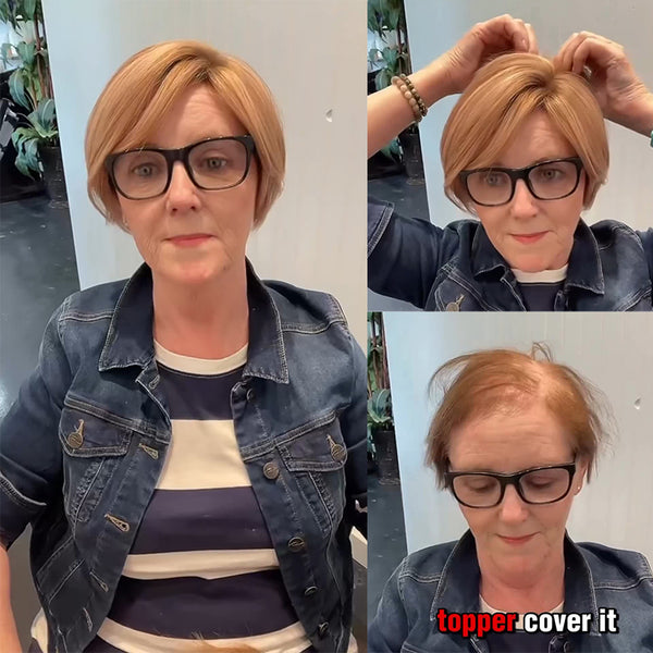 Breathable and Natural Hair Topper for Women with thinning hair