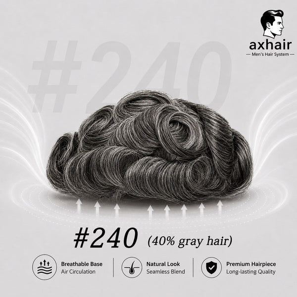 0.10-0.12mm Double Knots Full Skin Base  Men's Hair Unit  Men's Hairstyle for Thin Hair