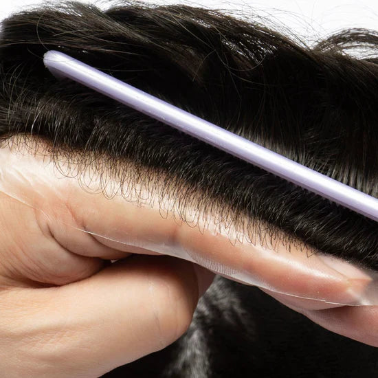 Single-knotted Mirage  Toupee for Men  0.06-0.08mm Full Super Thin Skin Base  Thicker Hair and More Durable