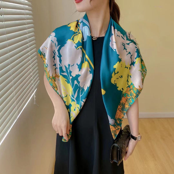 Spring Chic Style Women Simulated Silk Scarf 90cm Large Square