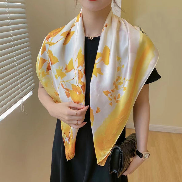 Spring Chic Style Women Simulated Silk Scarf 90cm Large Square
