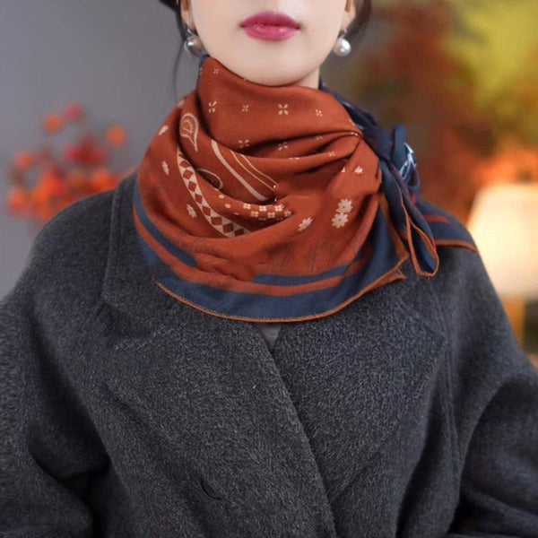 Four-panel cashew pattern extra-large warm scarf gift