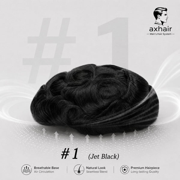 Single-knotted Mirage  Toupee for Men  0.06-0.08mm Full Super Thin Skin Base  Thicker Hair and More Durable