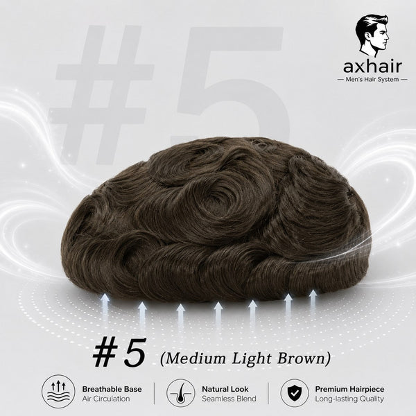 Full French Lace: Men's Lace Toupee  Full French Lace Base  Suitable for Humid Climate