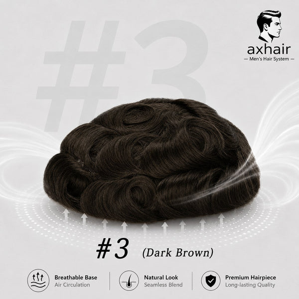 Versalite Base| Lace Front + MONO Mesh + PU Men Toupee Lace Hairline Wig Natural Hairline Human Hair System