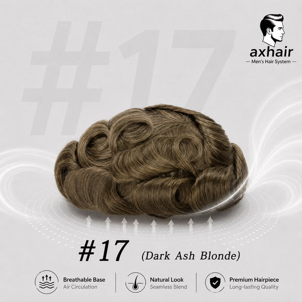 0.06-0.08 mm V Loop Bio Skin Hair System for Men  No-shine under Lights, Blends Well with Your Skin