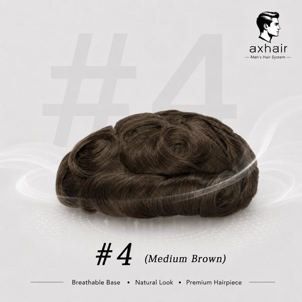 Hollywood Base Hair System for Men  Full Lace in Center with 1'' Thin Skin Around and 1/2'' Lace in the Front