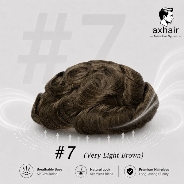 Single-knotted Mirage  Toupee for Men  0.06-0.08mm Full Super Thin Skin Base  Thicker Hair and More Durable