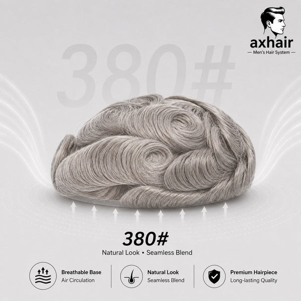 0.06-0.08 mm V Loop Bio Skin Hair System for Men  No-shine under Lights, Blends Well with Your Skin