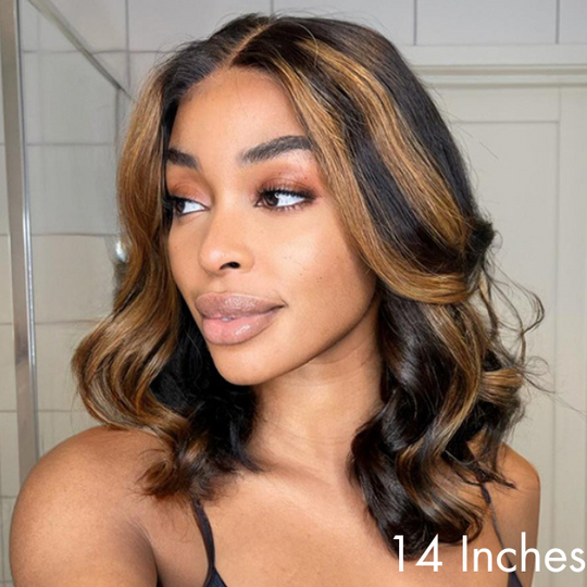 Glueless Mixed Blonde Short Bob Body Wave Wig For Women
