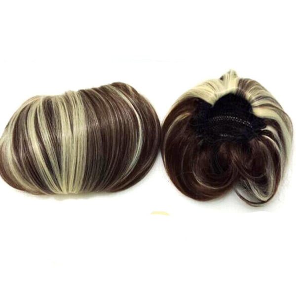 Bundle Hair Bun and Clip in Bangs Set (2PCS)