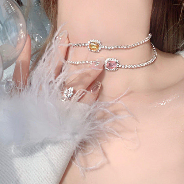 Bling CZ Diamond Choker Necklace