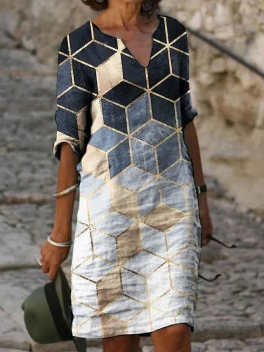 Cotton-Blend Half Sleeve Dresses