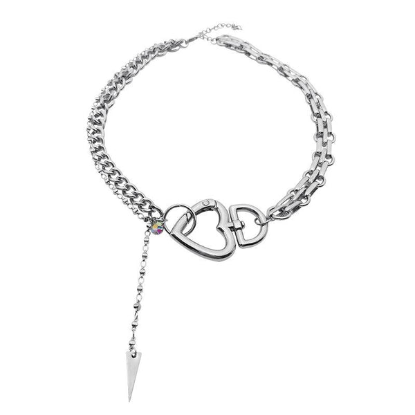 Heart Thick Chain Choker Necklace