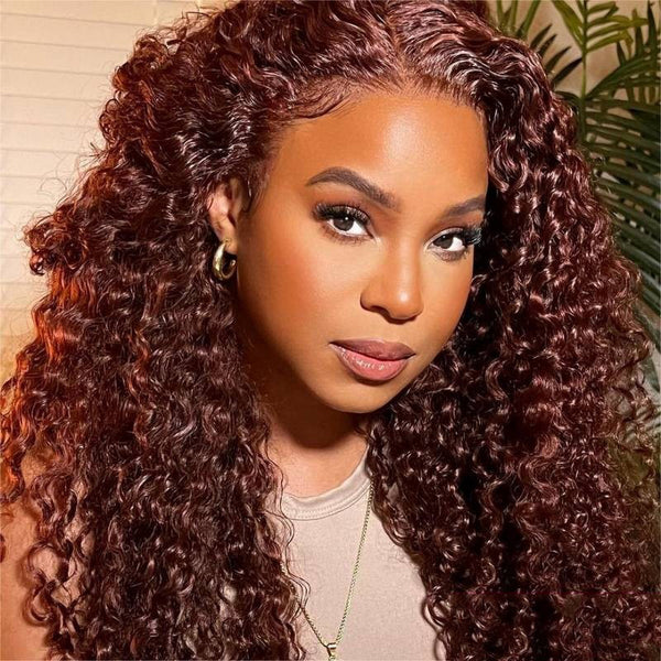 33B Color Reddish Brown  Lace Front Wig Different Hair Texture Human Hair Wig