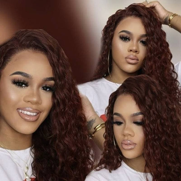 33B Color Reddish Brown  Lace Front Wig Different Hair Texture Human Hair Wig