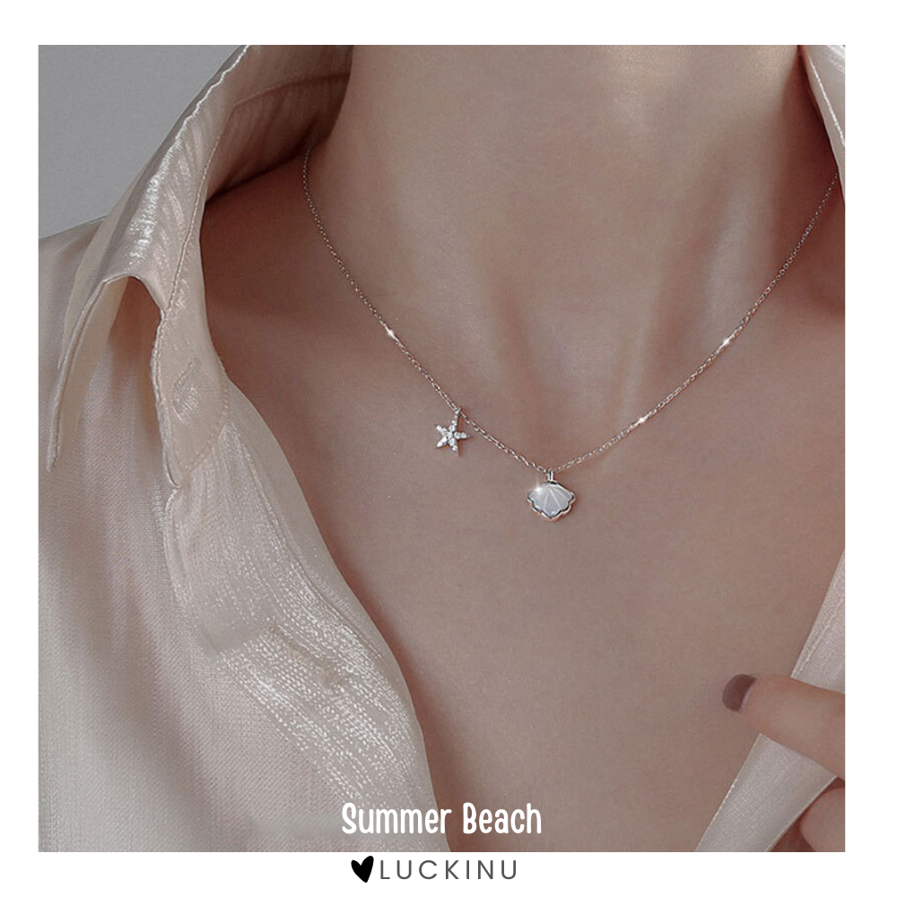 "Summer Beach" Sterling Silver Shell Necklace
