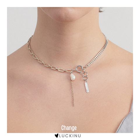 "Change" Pearl Diamond Necklace
