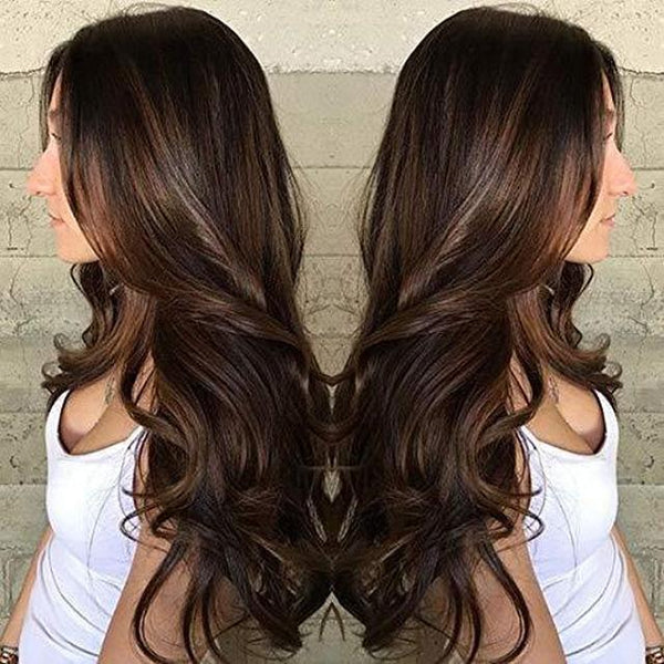 Long Natural Wave Brown Wigs Heat Resistant Wigs for Women