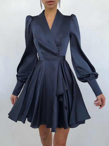 Fashion Elegant V-Neck Flared Sleeve Elegant Dress