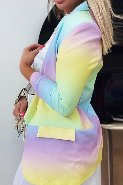 Lima Ombre Colorblock Long Sleeve Blazer