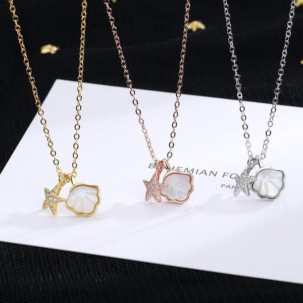 "Summer Beach" Sterling Silver Shell Necklace