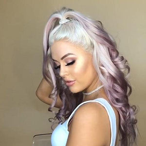 Blonde to Purple Heat-Resisting Breathable Wig