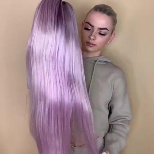 Lovely purple natural long wig