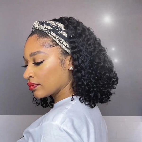 Natural Curly Headband Wig