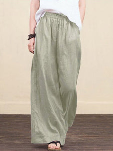 Cotton Linen Loose Wide Pants Gaucho Pants