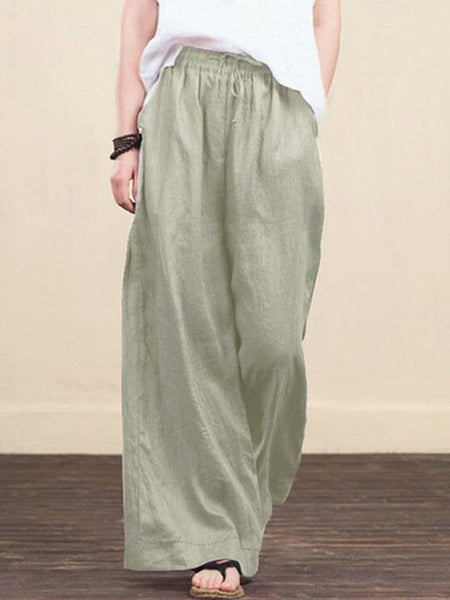 Cotton Linen Loose Wide Pants Gaucho Pants