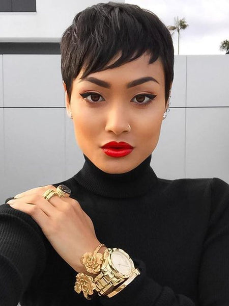🔥 Best Sale 🔥 Put On & Go Black Pixie Cut Hair Wig丨Easy Install