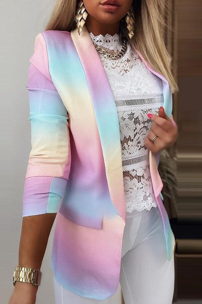 Lima Ombre Colorblock Long Sleeve Blazer