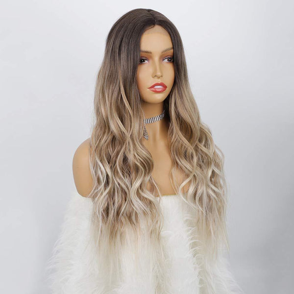 Long Black Curly Wavy Mini Lace Wig For Women