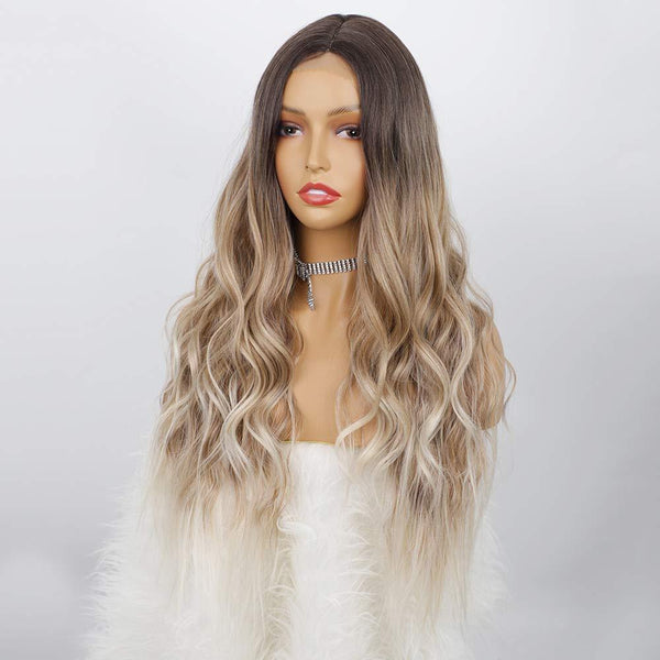 Long Black Curly Wavy Mini Lace Wig For Women