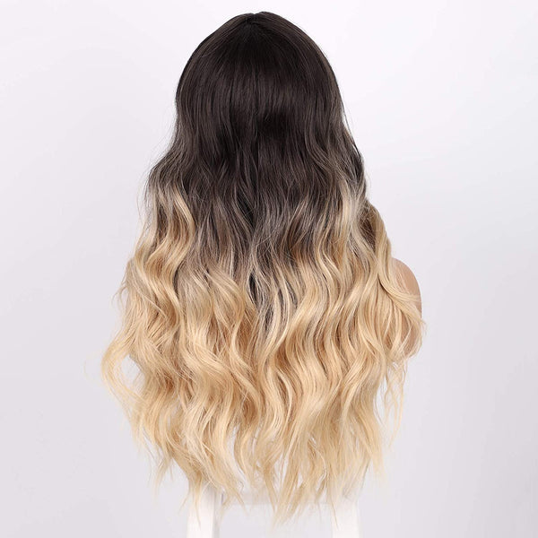 Long Black Curly Wavy Mini Lace Wig For Women