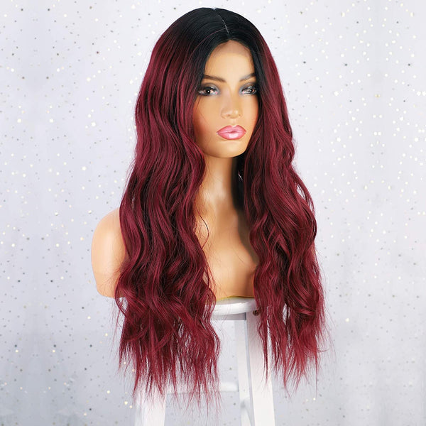 Long Black Curly Wavy Mini Lace Wig For Women