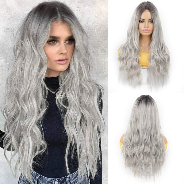 Long Black Curly Wavy Mini Lace Wig For Women