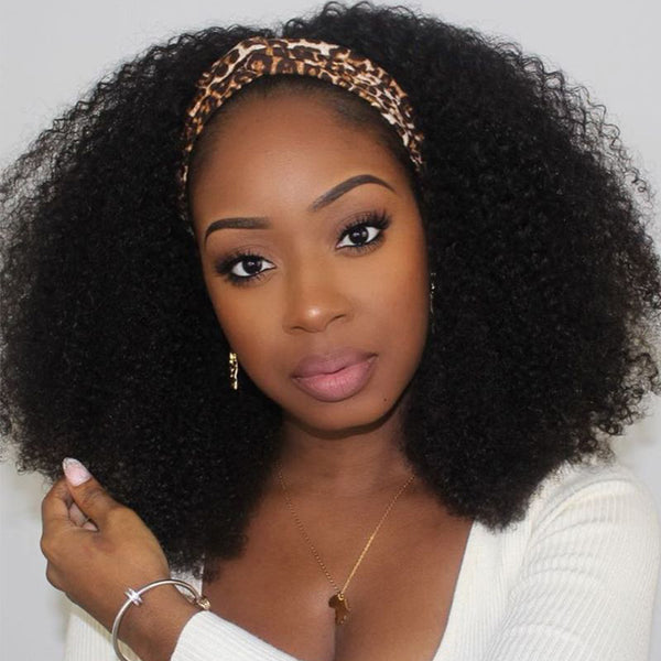 Afro Kinky Curly Headband Wig Glueless Wig Natural Curls