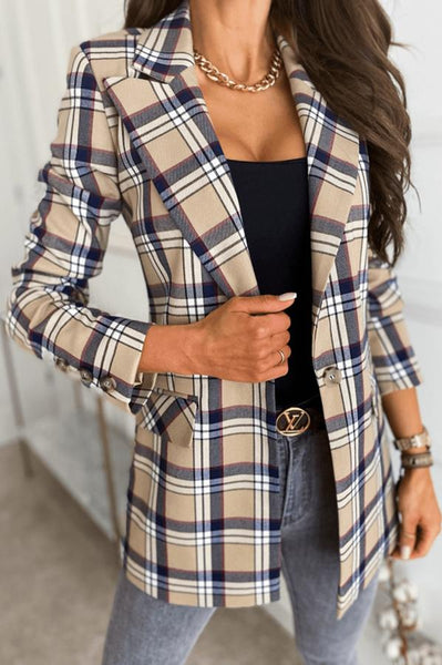 Liverpool Plaid Button Down Blazer