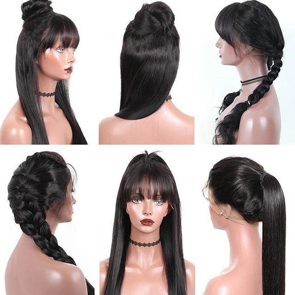 Pre Plucked Straight Black Wig