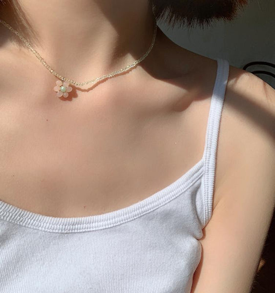 Beaded Daisy Cute Necklace