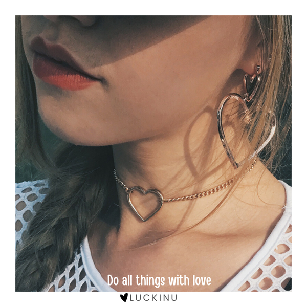 “Do all things with love” Heart Choker Necklace