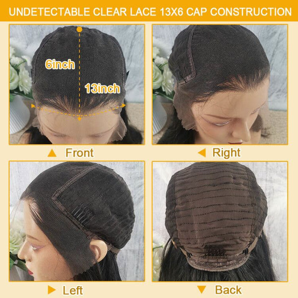 Undetectable Clear Lace Melt Skin Water Wave 13x6 Lace Front Wig Hair