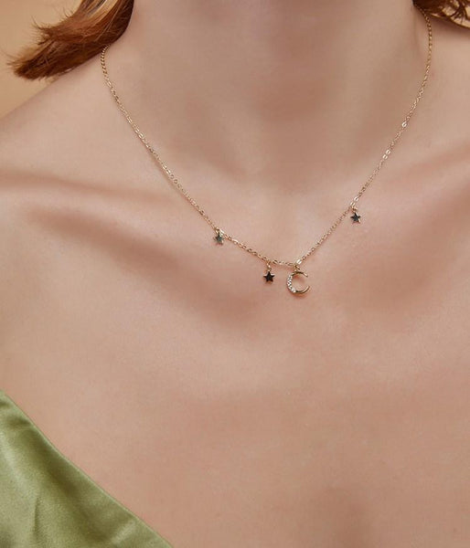Gold Plating Silver Zircon Necklace