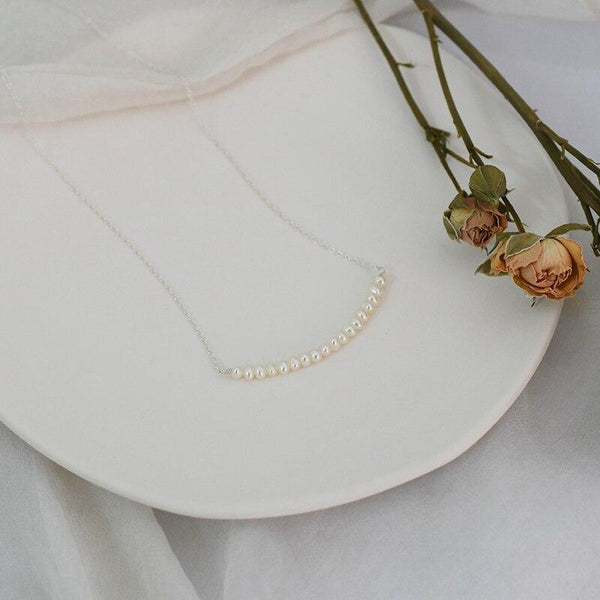 925 Sterling Silver Smile Necklace Natural Freshwater Pearl Jewelry for Fashion women