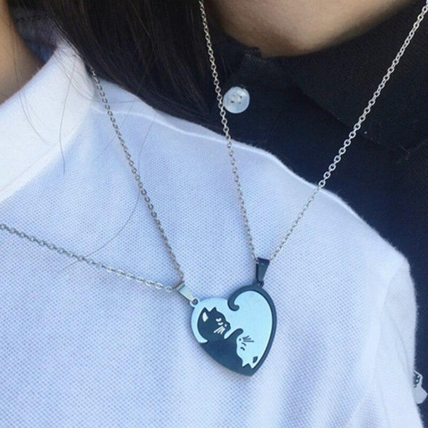 "You Complete Me" Cat Couple Necklace