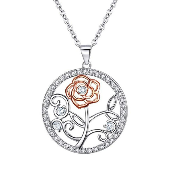 Fashion MOM Heart Shape Inlaid Crystal Pendant Necklace Mother's Day Gift High Quality Jewelry