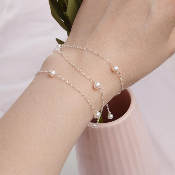Real 925 Sterling Silver Chain On The Necklace for Women Mini Natural Freshwater Pearls Jewelry Gifts for The New Year